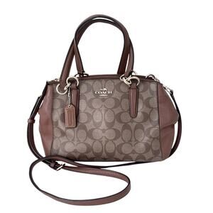 Coach Christie Carryall Mini Satchel Crossbody Brown Monogram F58290